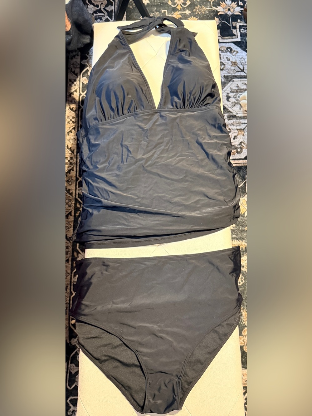 ✨ NWT women’s Black Halter Top Tankini 2 Piece Swimsuit Plus Size 22W ✨